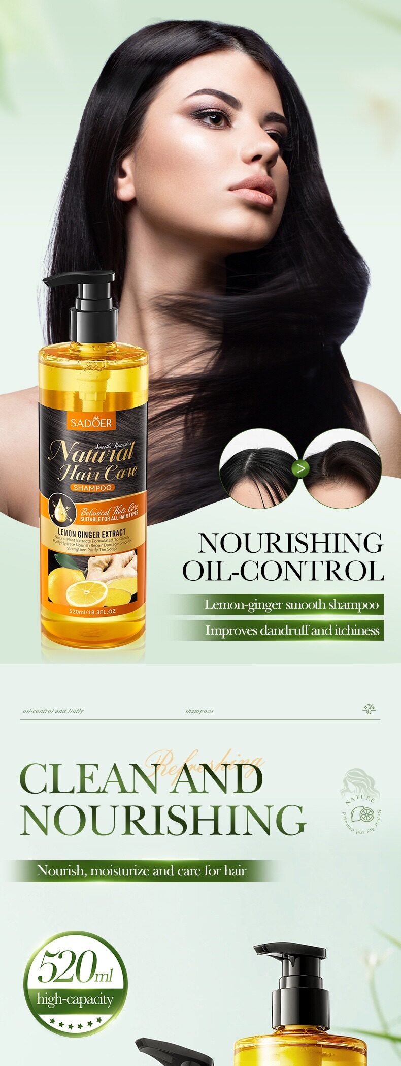 Lemon Ginger Shampoo 520ml SADOER