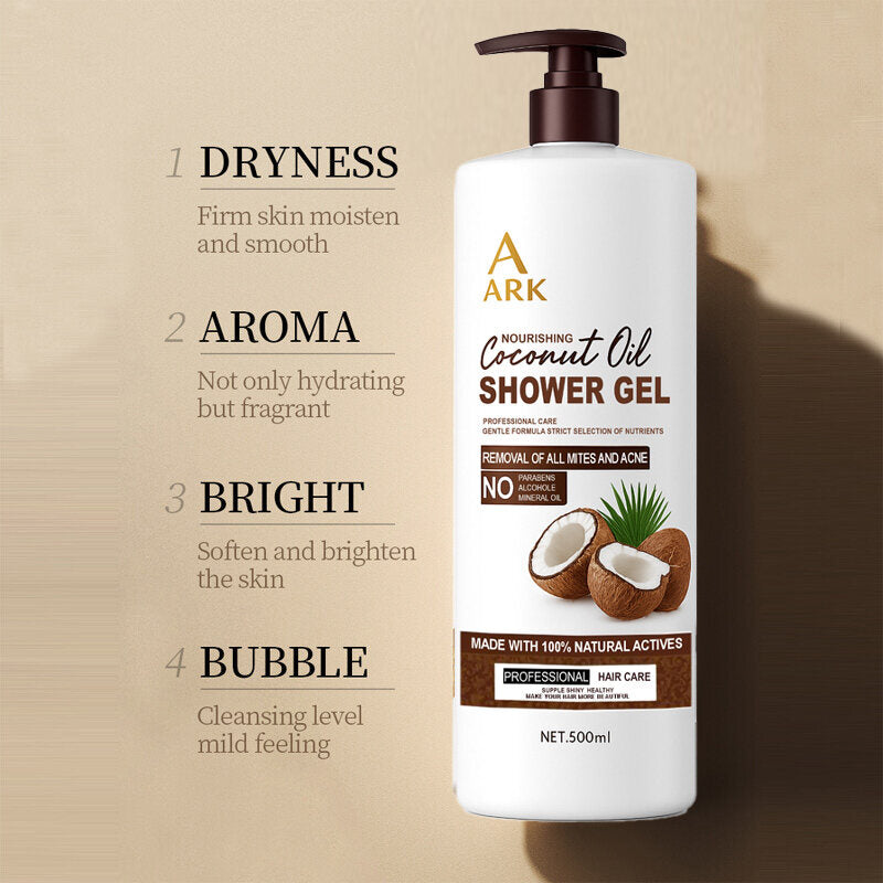 4in1 ARK Coconut Oil Shampoo,Conditioner, Hairmask & ShowerGel 500ml Set | Nourishing, Anti-Dandruff & Moisturizing Hair Care