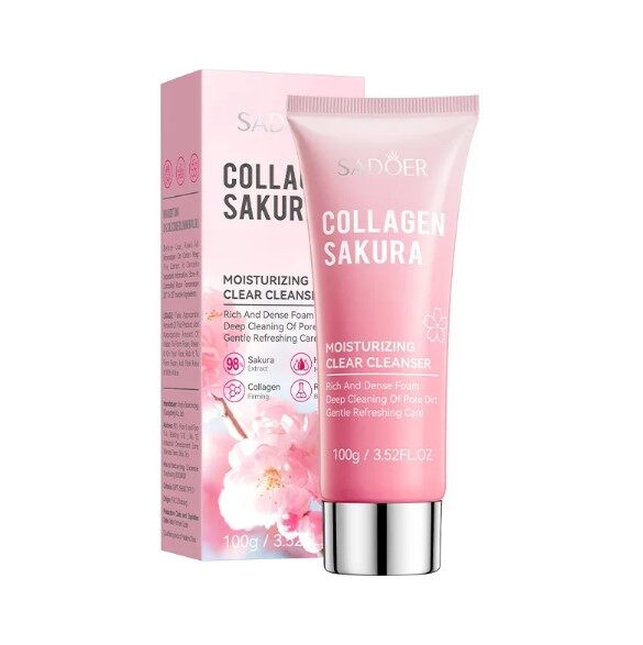 Sadoer Collagen Sakura Set – Eye Cream + Gel + Cleanser | 3in1 Anti-Aging & Brightening Care