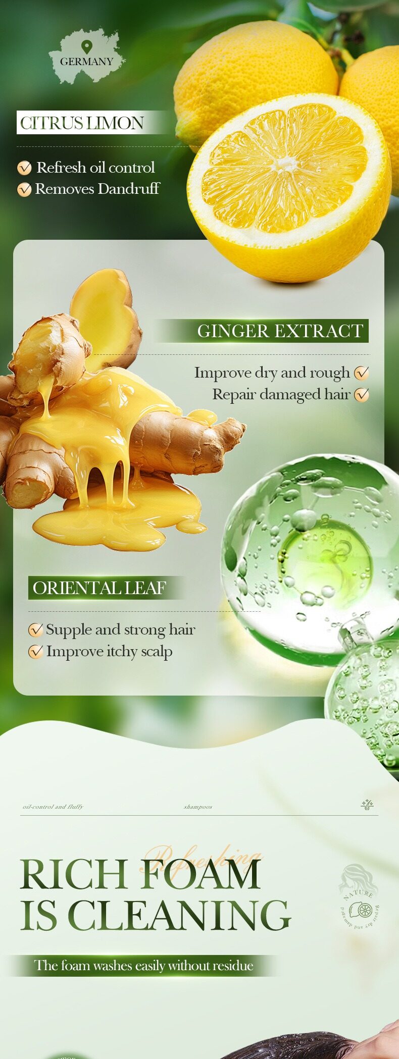 Lemon Ginger Shampoo 520ml SADOER