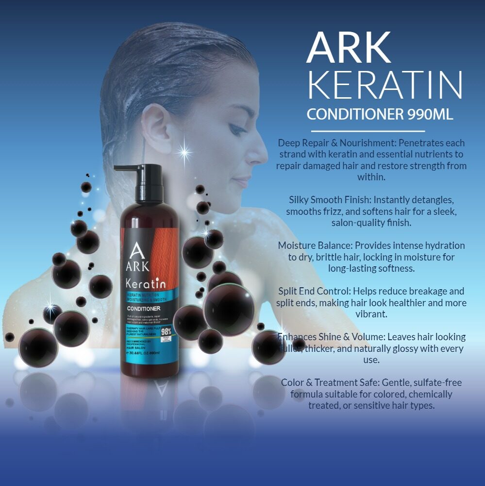 ARK Keratin Conditioner 990ml | Ultimate Repair & Moisture, Frizz Control, Soft Shine, For Every Hair Type