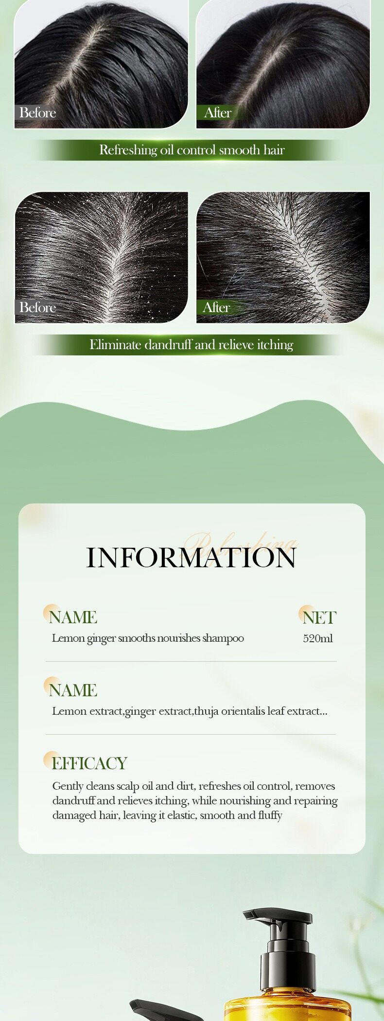 Lemon Ginger Shampoo 520ml SADOER