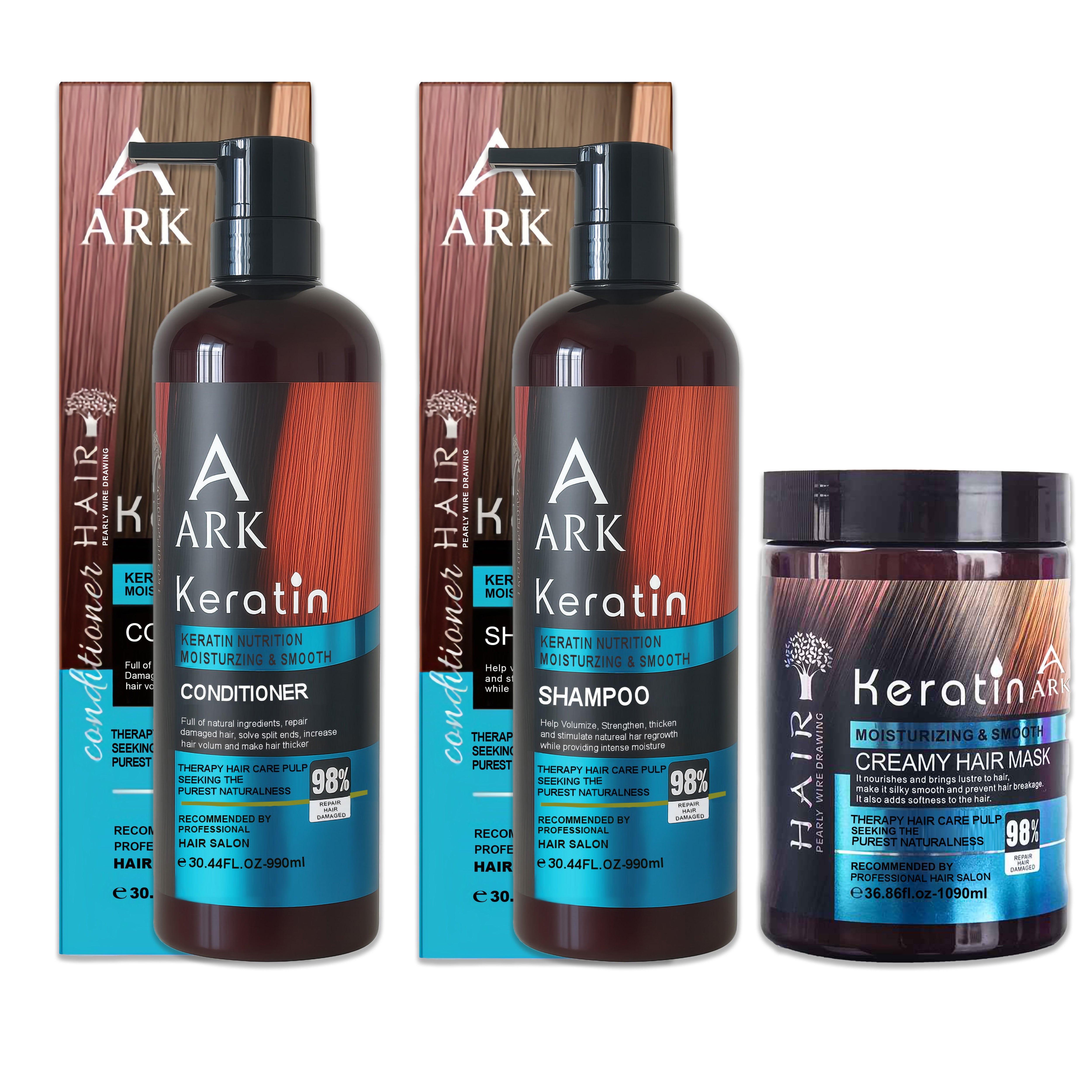 ARK Keratin Shampoo 990ml | Deep Repair, Moisturizing, Anti-Frizz, Soft & Shiny, Salon Professional, All Hair Types