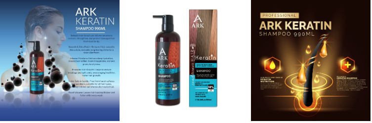 ARK Keratin Shampoo 990ml | Deep Repair, Moisturizing, Anti-Frizz, Soft & Shiny, Salon Professional, All Hair Types