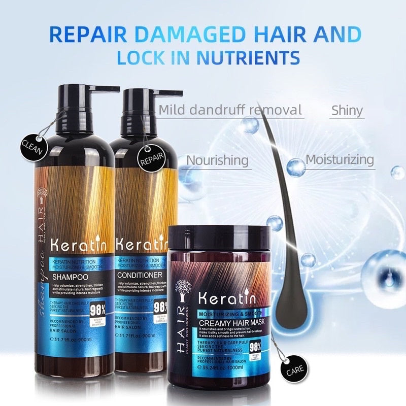 Keratin Smooth Shampoo, Conditioner Set