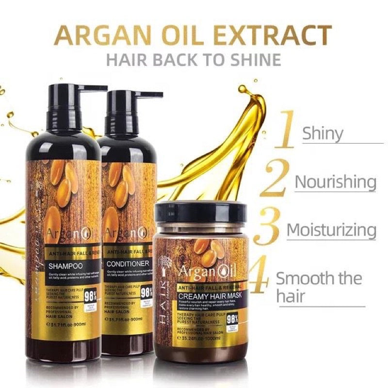 Keratin Argan Smooth Shampoo & Set