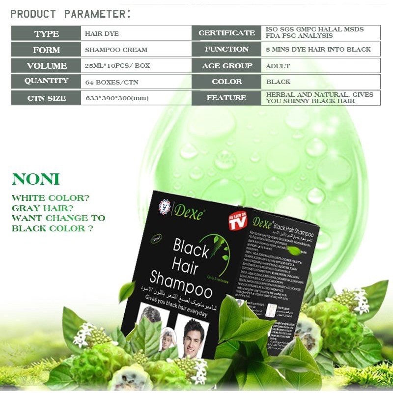 DEXE Black Hair Shampoo 10 Sachets