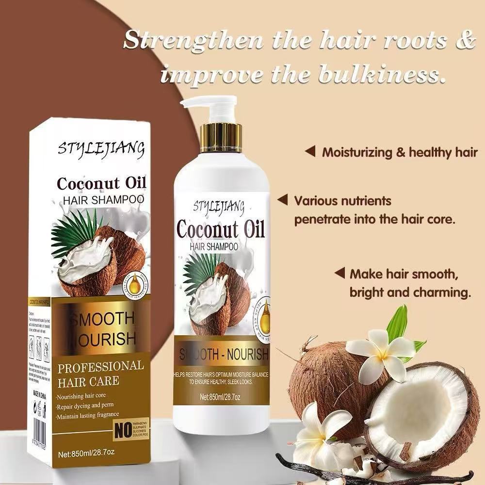 STYLEJIANG Coconut Oil Hair Care Set 3in1 with Shampoo 850ml, Conditioner 850ml & Hair Mask 500ml for Dry or Damage Hair