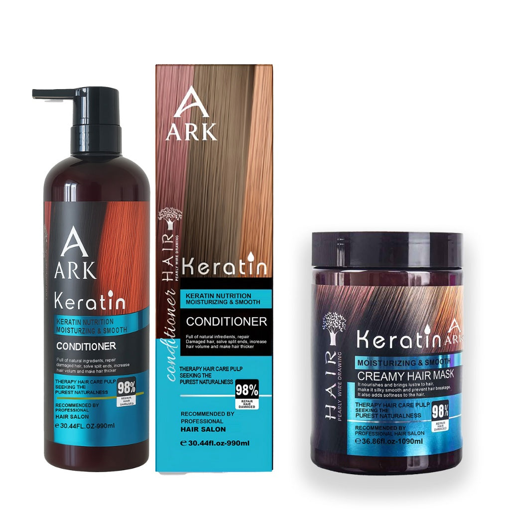 2in1 ARK Keratin Conditioner 990ml & Hair Mask 1090ml | Deep Moisturize, Repair, Smooth, Salon Care