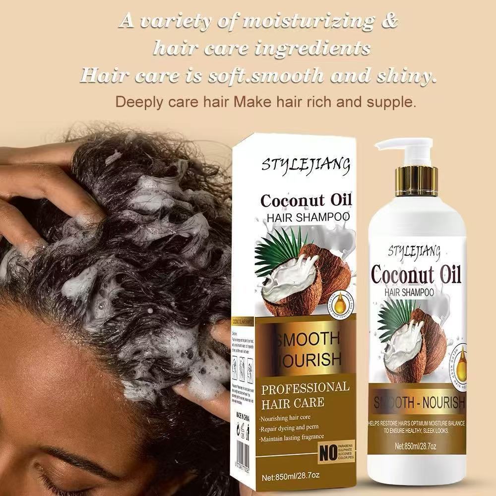 STYLEJIANG Coconut Oil Hair Care Set 3in1 with Shampoo 850ml, Conditioner 850ml & Hair Mask 500ml for Dry or Damage Hair