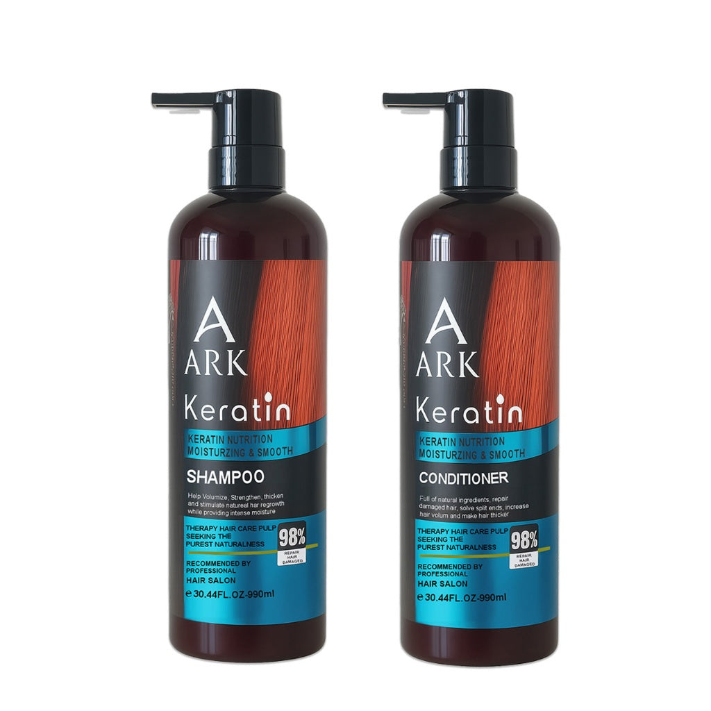 2in1 ARK Keratin Shampoo & Conditioner Set 990ml Each | Smooth, Repair, Moisturize, Salon Quality