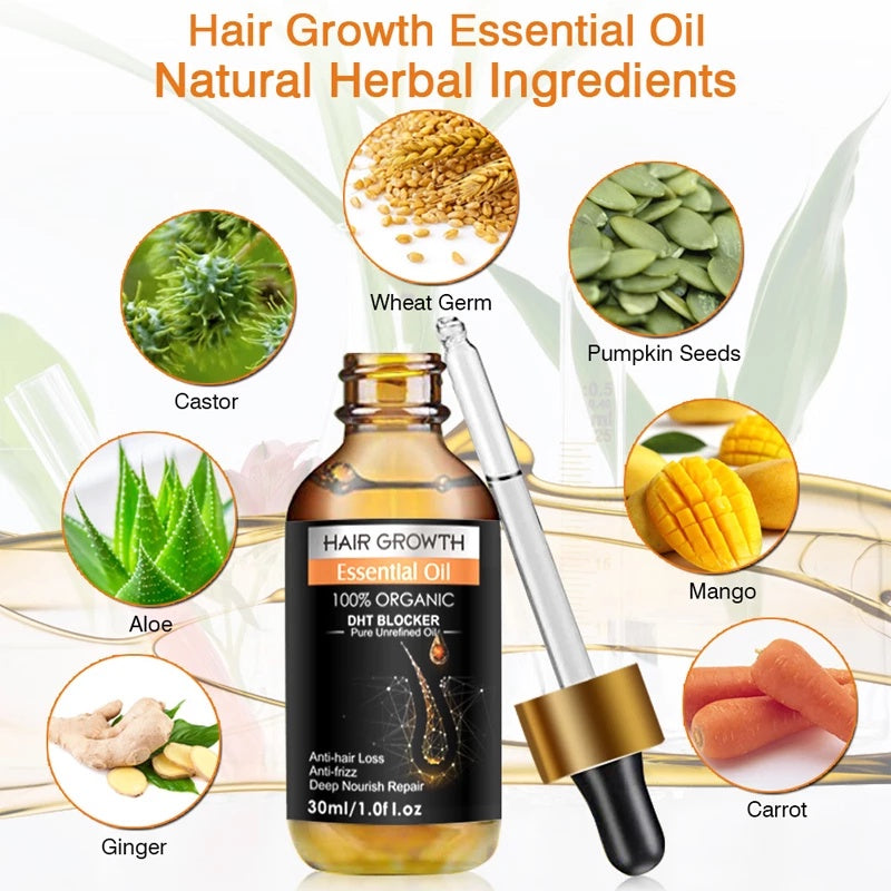Ginger Hair Growth Essential Oils Hair Regrowth Serum
