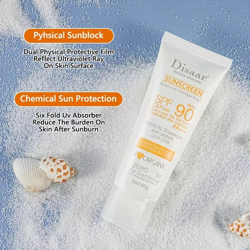Disaar Sunscreen SPF90+ Oil-Free Sunblock