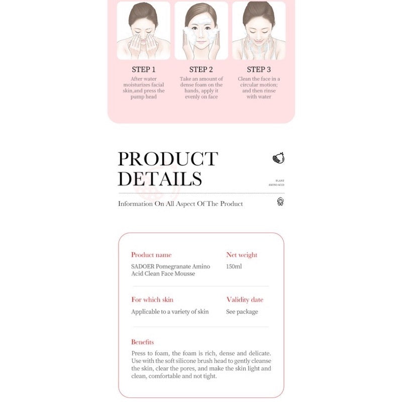 Sadoer Pomegranate Cleansing Mousse 40g