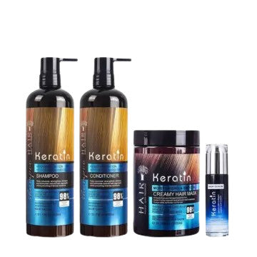 Keratin 4-in-1 Set: Shampoo, Mask