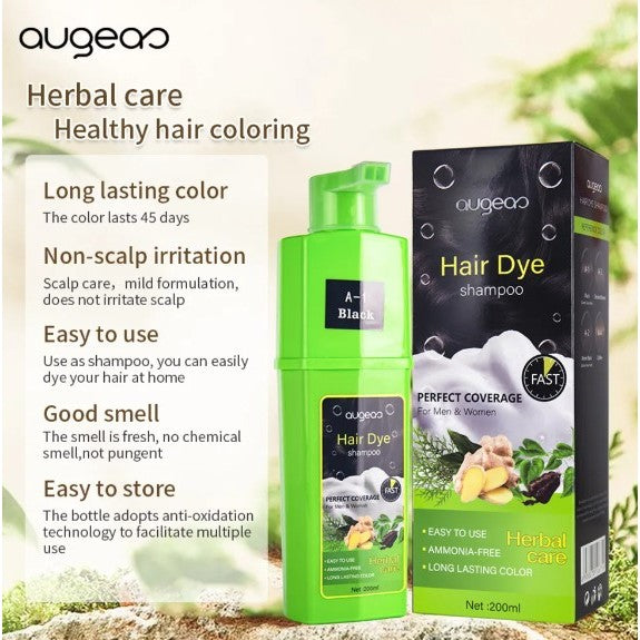 Augeas 3-in-1 Black Hair Dye Shampoo