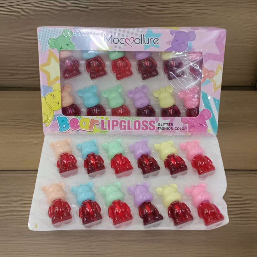 Sparkling Lip Gloss Bear 12 Pcs by MocMallure