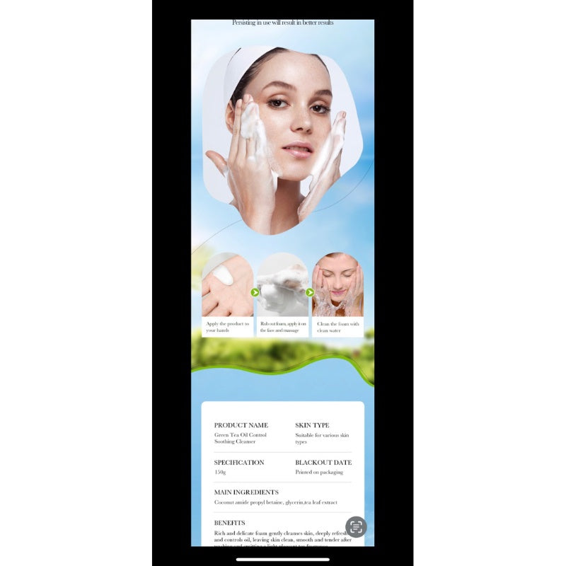 Green Tea Deep Cleaning Oil Control Face Wash