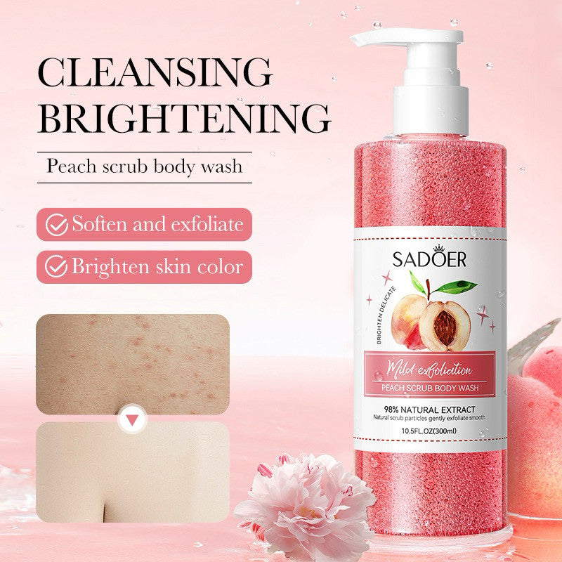 Sadoer Peach Body Scrub Shower Gel 300ml Hydrating