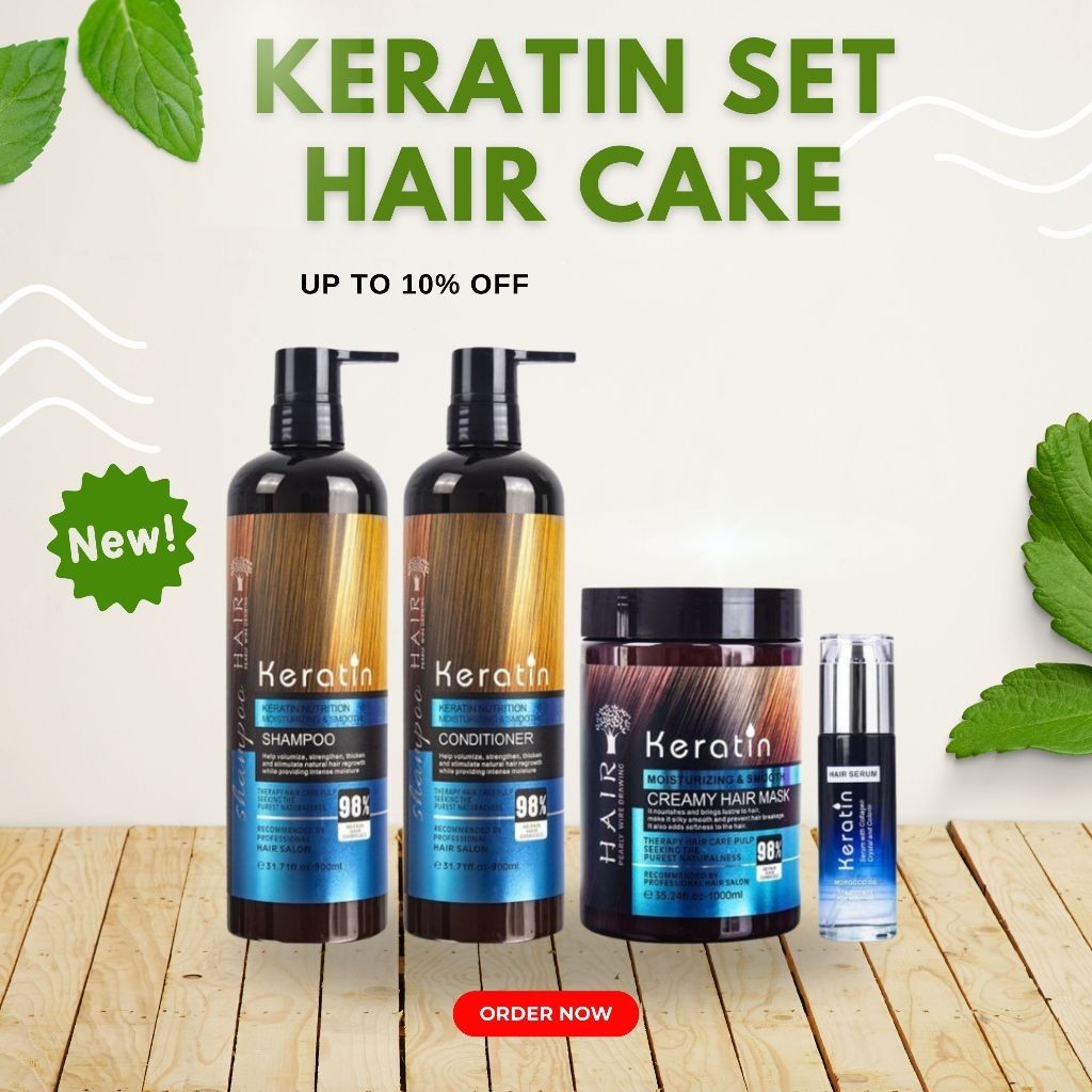 Original Keratin Hair Set (Shampoo, Mask, Serum)