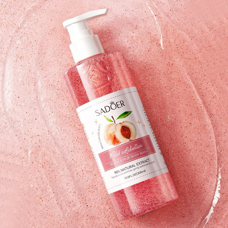 Sadoer Peach Body Scrub Shower Gel 300ml Hydrating