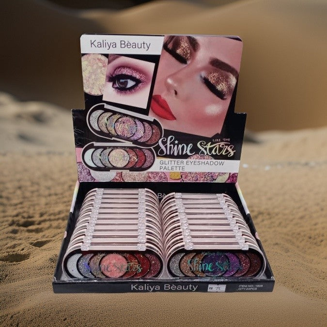 Kaliya Beauty Glitter Eyeshadow Palette, 24pcs