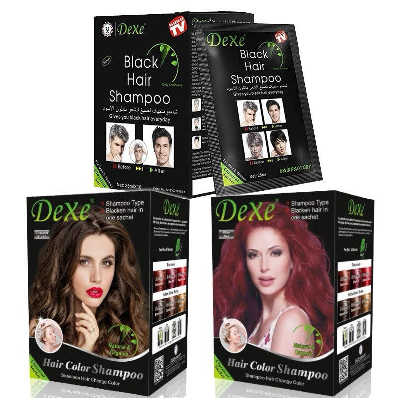DEXE Hair Shampoo Sachets (Black/Wine Red/Brown)