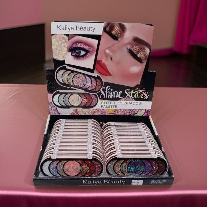 Kaliya Beauty Glitter Eyeshadow Palette, 24pcs