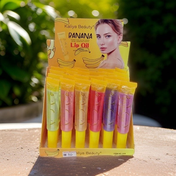 Kaliya Lip Oil Banana Natural Lip Oil, 24pcs