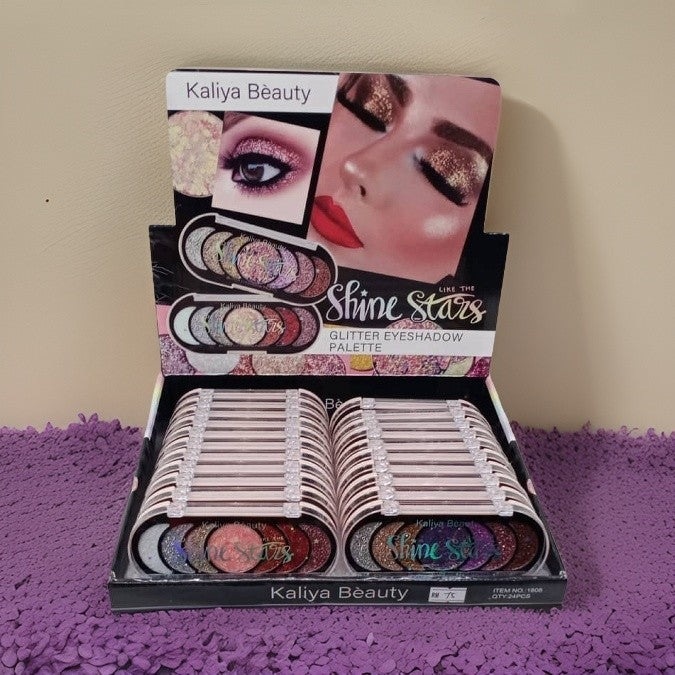 Kaliya Beauty Glitter Eyeshadow Palette, 24pcs