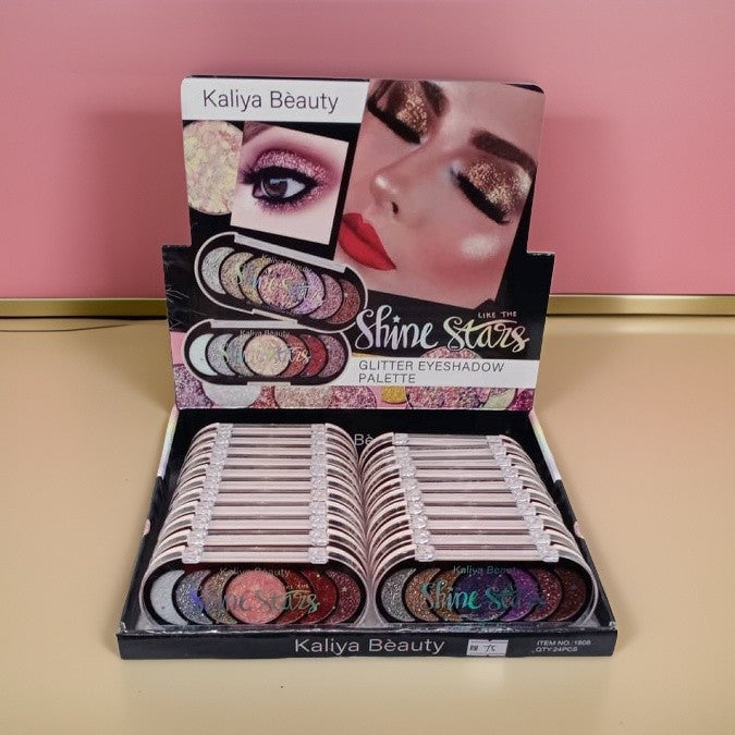 Kaliya Beauty Glitter Eyeshadow Palette, 24pcs