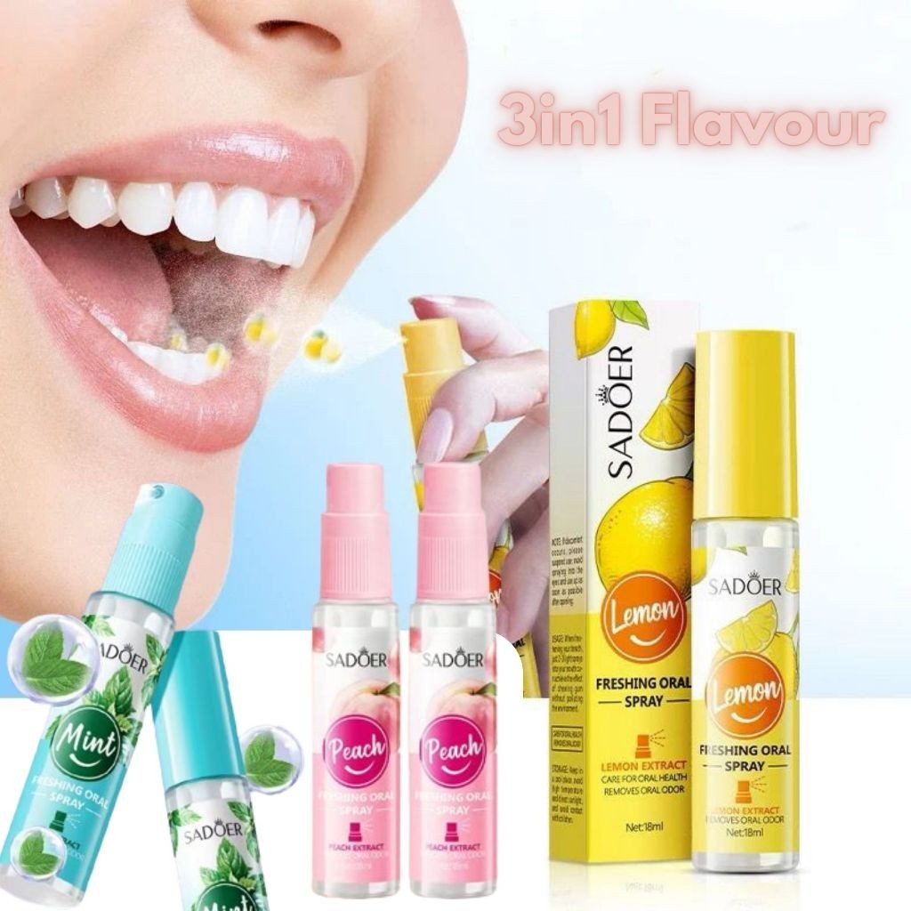 Mouth Spray 18ml 3in1 Lemon Peach Mint
