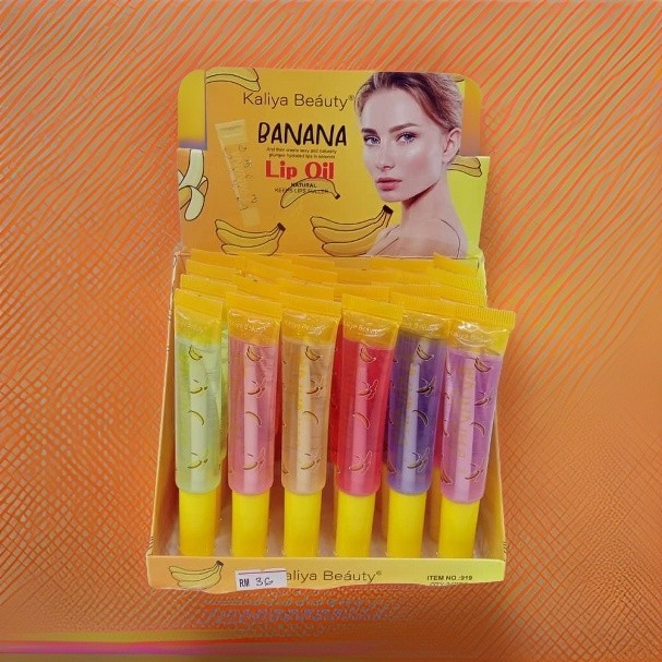 Kaliya Lip Oil Banana Natural Lip Oil, 24pcs