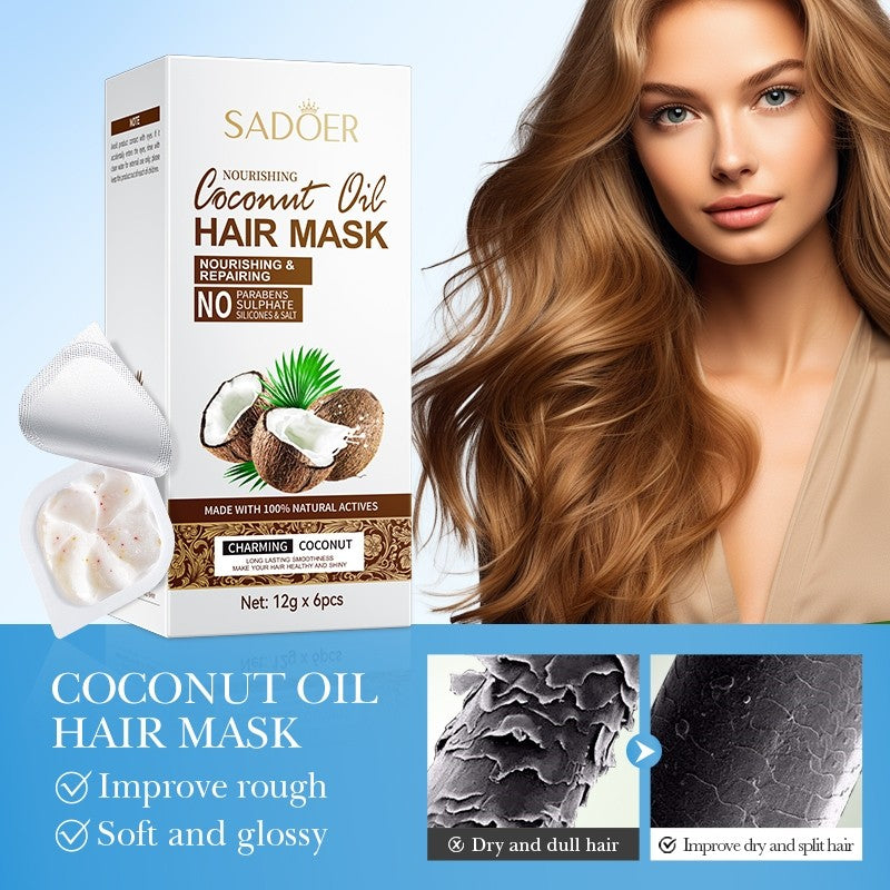 SADOER Coconut Hair Mask 12g x 6pcs Nourishing & Repairing