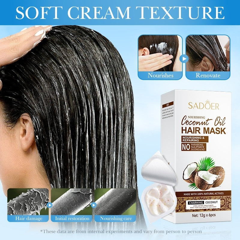 SADOER Coconut Hair Mask 12g x 6pcs Nourishing & Repairing