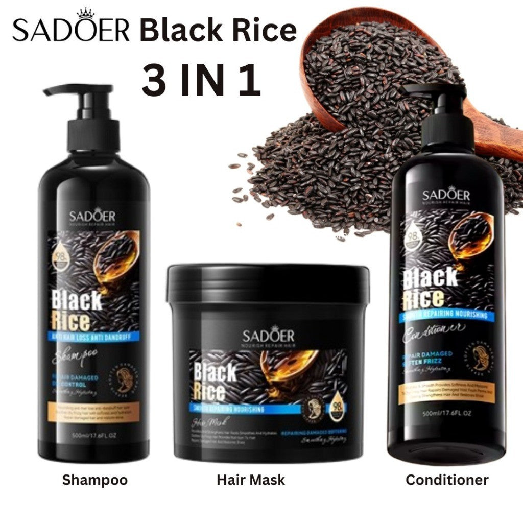 Sadoer Black Rice 3in1 Set: Shampoo & Hair Mask