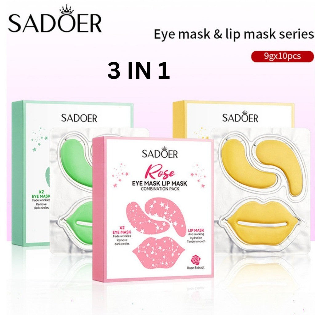 SADOER 3in1 Lip & Eye Mask Set 10pcs