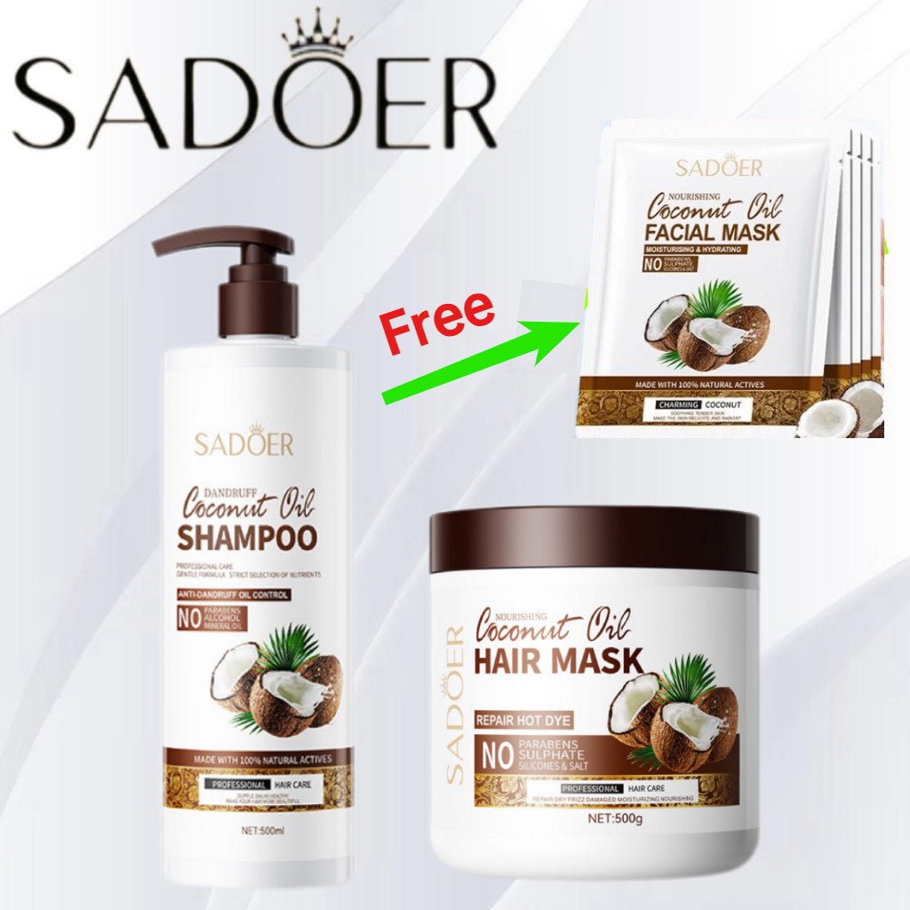 SADOER Coconut Oil Hair & Body Set 5in1