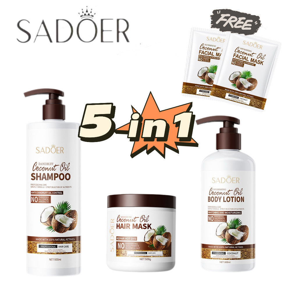SADOER Coconut Oil Hair & Body Set 5in1