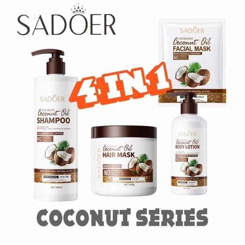 Sadoer Coconut Shampoo & Hair Mask 4in1 Set