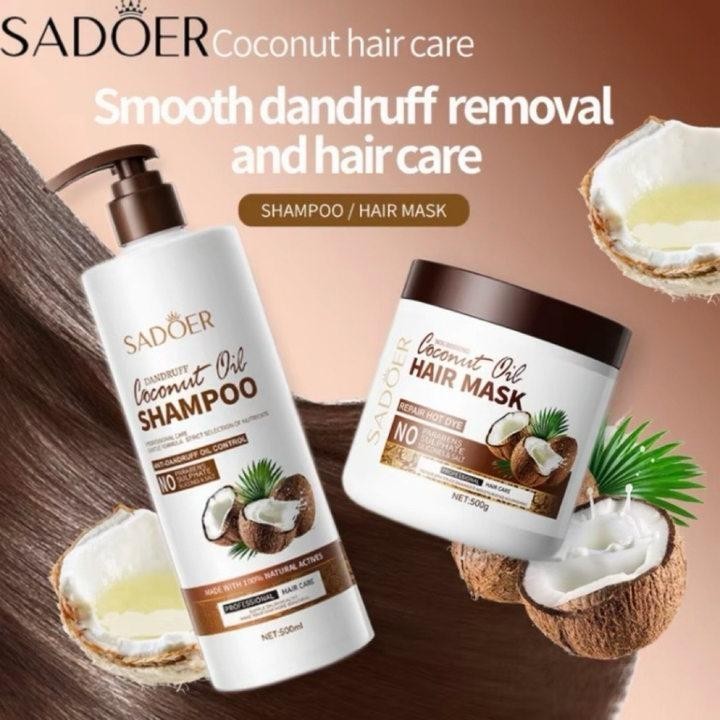 Sadoer Coconut Shampoo & Hair Mask 4in1 Set