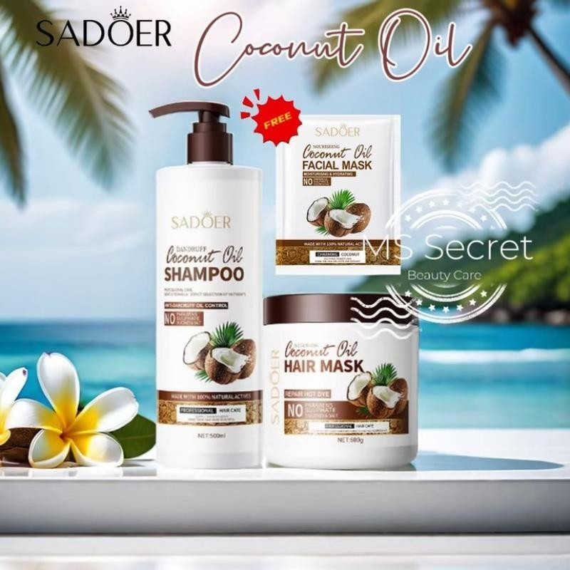 Sadoer Coconut Shampoo & Hair Mask 4in1 Set